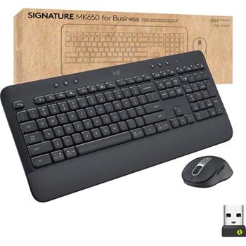Logitech Signature Mouse and Keyboard Combo, MK650, Business, Wireless, Black