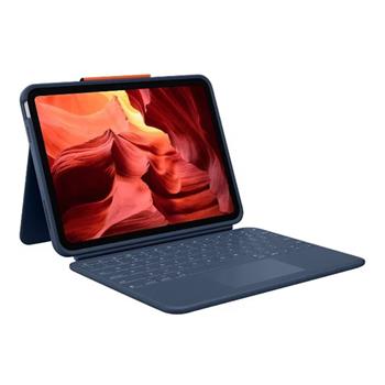 Logitech Rugged Keyboard/Cover Case, 0.8 in H x 7.7 in D, iPad, Blue