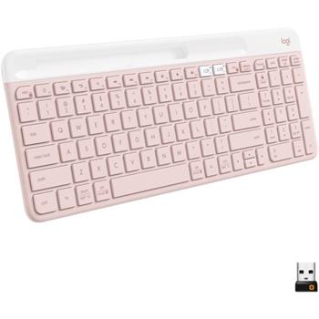 Logitech Slim Multi-Device Wireless Keyboard, K585, Bluetooth, Pink
