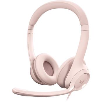 Logitech Computer Headset, H390, USB-A, Noise Cancelling, 20 Hz, Wired, Pink
