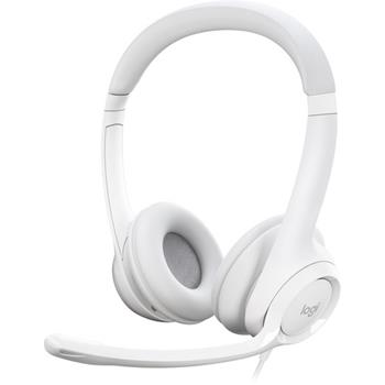 Logitech Computer Headset, H390, USB-A, Noise Cancelling, 20 Hz, Wired, White
