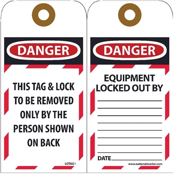 NMC Lockout Tags, Do Not Operate, Unrippable Vinyl, 6&#39;&#39; x 3&#39;&#39;, 25/PK