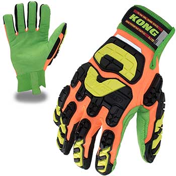 Ironclad Oil &amp; Safety Gloves, Cut 3, Impact Protection, Hi-Vis, Open Cuff, XL