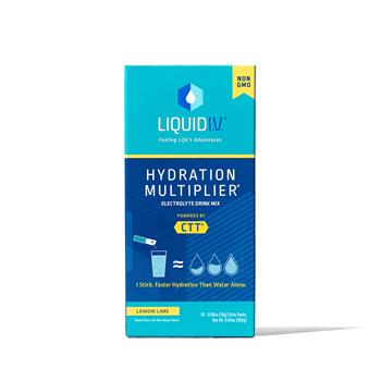 Liquid I.V. Hydration Multiplier Electrolyte Drink Mix, Lemon Lime, 0.56 oz, 10/Box