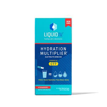 Liquid I.V. Hydration Multiplier Electrolyte Drink Mix, Strawberry, 0.56 oz, 10/Box