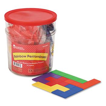 Learning Resources&#174; Rainbow Premiere Pentominoes, Math Manipulative Puzzle, for Grades 1-8