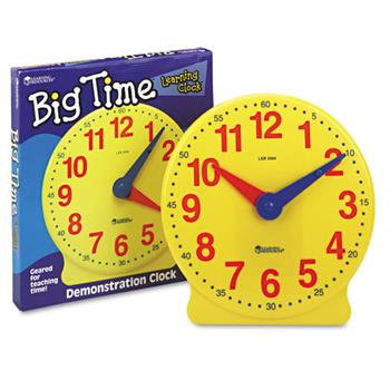 Learning Resources Big Time Learning Clocks 12-Hour Demonstration Clock for Grades K-4