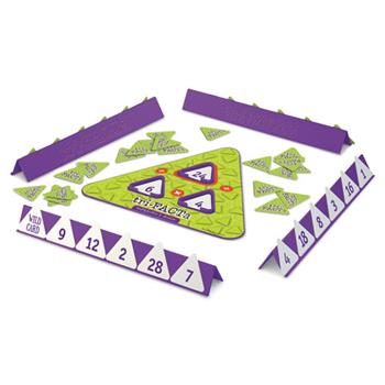 Learning Resources Multiplication/Division Game, Triangle Board,100Cards, 4Trays,Purple/White/Green