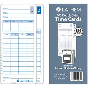 Lathem Time Systems Llc Double Sided Time Cards