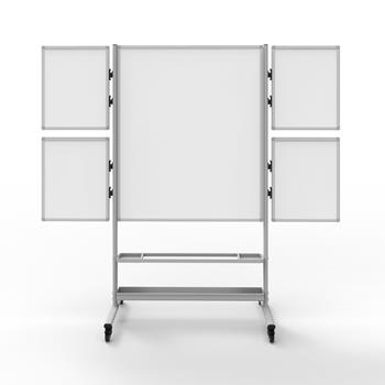Luxor Mobile Whiteboard Collaboration Station, Steel, 82.5&quot;W x 76.4&quot;H