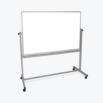 Luxor Magnetic Mobile Whiteboard, Steel With Aluminum Frame, 60&quot;W x 40&quot;H