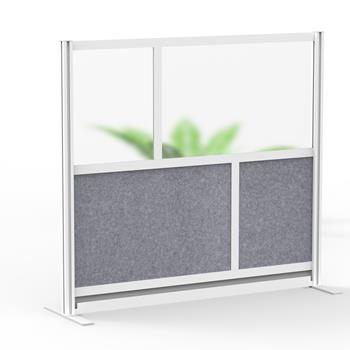 Luxor Modular Room Divider Wall System Starter Wall, Acrylic/PET, 53&quot;W x 16&quot;L x 48&quot;H
