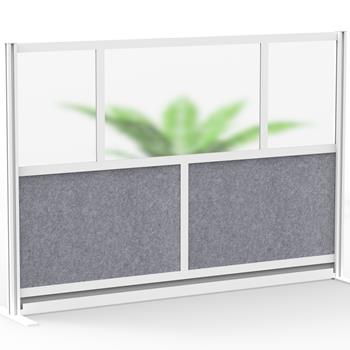 Luxor Modular Room Divider Wall System Starter Wall, Acrylic/PET, 70&quot;W x 16&quot;L x 48&quot;H