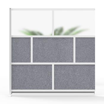 Luxor Modular Room Divider Wall System Add-On Wall, Acrylic/PET, 70&quot;W x 16&quot;L x 70&quot;H