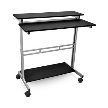 Luxor Adjustable Standing Desk, Steel/Laminate Wood, Black/Silver, 40&quot;W x 29&quot;H