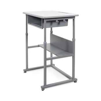 Luxor Manual Adjustable Student Desk, Blue/Grey, 27.5”W x 19.5”D x 24.5 – 42”H