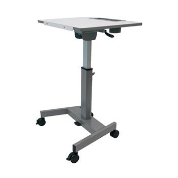 Luxor Pneumatic Sit Stand Student Desk With Flip Top, Grey, 27&quot;W x 19&quot;L x 29&quot;-43&quot;H