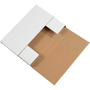 W.B. Mason Co. Easy-Fold Mailers, 11 3/4&quot; x 10 1/2&quot; x 2 1/2&quot;, White, 50/Bundle