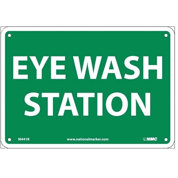 NMC Sign, Eye Wash Station, 7&#39;&#39; x 10&#39;&#39;, Rigid Plastic