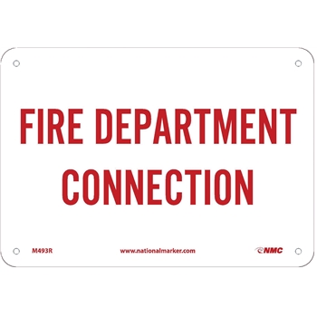 NMC Sign, Fire Department Connection, 7&#39;&#39; x 10&#39;&#39;, Rigid Plastic