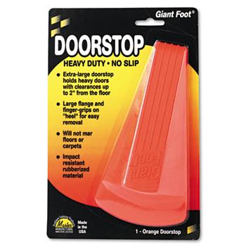 Master Caster Giant Foot Doorstop, No-Slip Rubber Wedge, 3-1/2&quot;W x 6-3/4&quot;D x 2&quot;H, Safety Orange