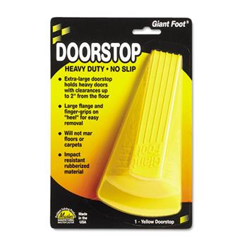 Master Caster Giant Foot Doorstop, No-Slip Rubber Wedge, 3-1/2&quot;W x 6-3/4&quot;D x 2&quot;H, Safety Yellow