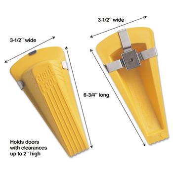 Master Caster Giant Foot Magnetic Doorstop, No-Slip Rubber Wedge, 3-1/2&quot;W x 6-3/4&quot;D x 2&quot;H, Yellow