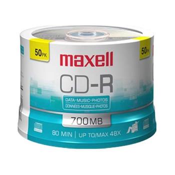 Maxell CD-R Media Discs, 700MB, 50/PK
