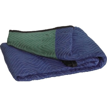 W.B. Mason Co. Moving Blankets, Deluxe, 72&quot; x 80&quot;, Blue/Green, 6/BD