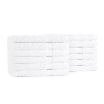 Monarch Brands Elite Pearl Hand Towels, 16 in x 27 in, White, 10 Dozen/Carton