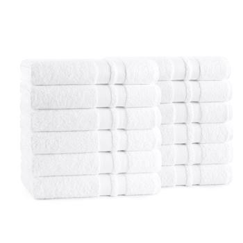 Monarch Brands Magellan Bath Towels, 27 in x 50 in, White, 3 Dozen/Carton