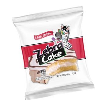 Little Debbie Zebra Cakes, 3.1 oz, 6 Zebra Cakes/Box, 9 Boxes/Case