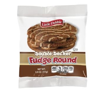 Little Debbie Double Decker Fudge Round, 3.9 oz, 6 Fudge Rounds/Box, 9 Boxes/Case