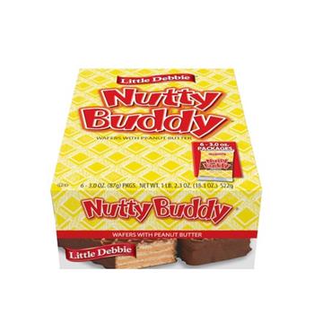 Little Debbie Nutty Bar, 3 oz, 6 Bags/Box, 12 Boxes/Case