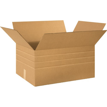 W.B. Mason Co. Multi-Depth Boxes, 24 in L x 18 in W x 12 in H, 32 ECT, Kraft, 10/Bundle