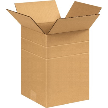 W.B. Mason Co. Multi-Depth Corrugated boxes, 8 1/2&quot; x 8 1/2&quot; x 12&quot;, Kraft, 25/BD