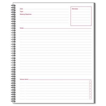 Cambridge Guided Business Notebook, Ruled, 8.88&quot; x 11&quot;, White Paper, Black Linen Cover, 80 Sheets