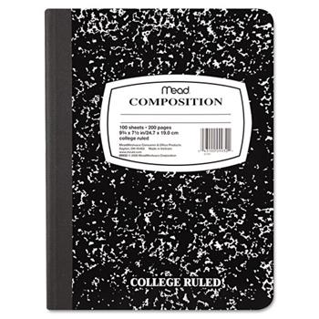 Mead&#174; Square Deal Composition Book, College Rule, 9 3/4 x 7 1/2, White, 100 Sheets