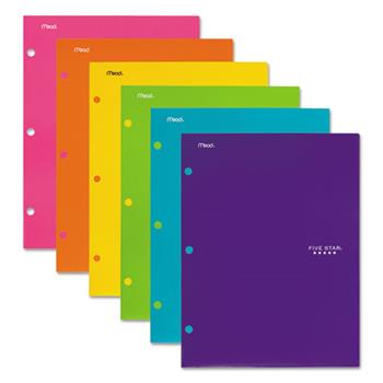 Five Star Four-Pocket Portfolio, 8 1/2 x 11, Assorted Colors, Trend Design, 4/Pack