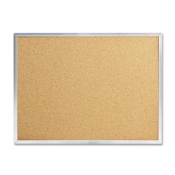 Mead Cork Bulletin Board, 24 x 18, Silver Aluminum Frame