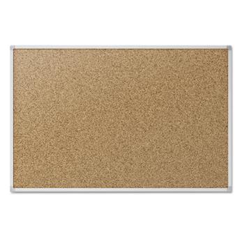 Mead Cork Bulletin Board, 48 x 36, Silver Aluminum Frame