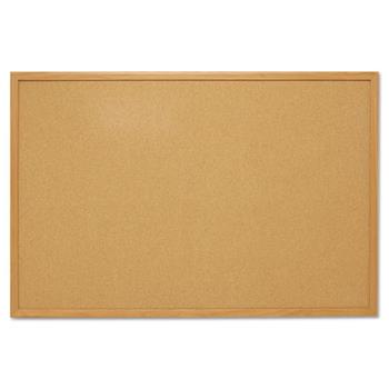 Mead Cork Bulletin Board, 48 x 36, Oak Frame