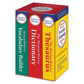 Merriam Webster Everyday Language Reference Set, Dictionary, Thesaurus, Vocabulary Builder