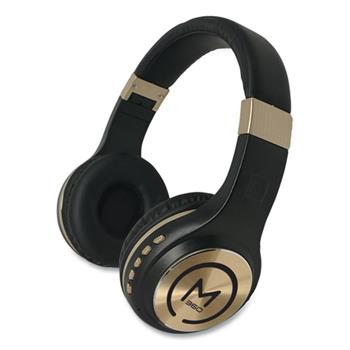 Morpheus 360 SERENITY Stereo Wireless Headphones with Microphone, Black with Gold Accents