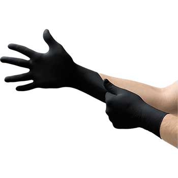 Ansell MK-296 MidKnight&#174; Nitrile Exam Glove, Disposable, Black,  Medium, 100/BX