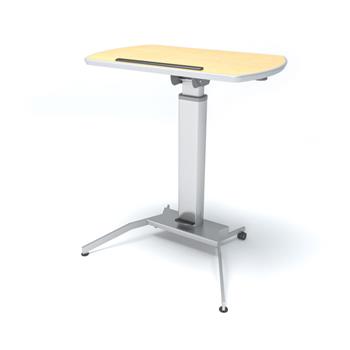 MiEN Sit-2-Stand Student Table, 26 in x 16 in, Ellipse Top, White Maple