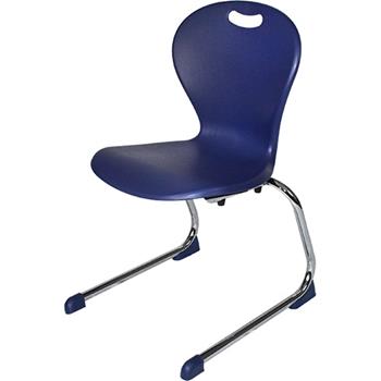 MiEN Cantilever Chair, Steel, 18 in, Blue/Chrome