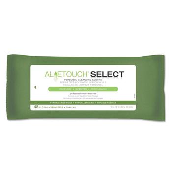 Medline Aloetouch Select Premium Personal Cleansing Wipes, 8 x 12, 48/Pack