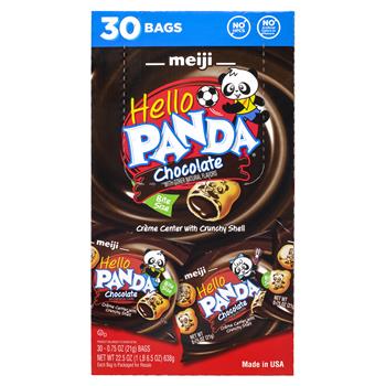 Meiji Hello Panda Chocolate Cr&#232;me Filled Cookies, 0.75oz Bags, 30/Pack