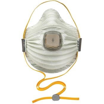 Moldex 4700 Series Airwave&#174; N100 Disposable Respirator with Cloth SmartStrap, Full Face Flange &amp; Ventex Valve, 5/BX